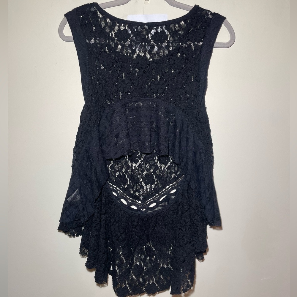 Free people “dark bloom” lace top open back rare - Picture 5 of 11